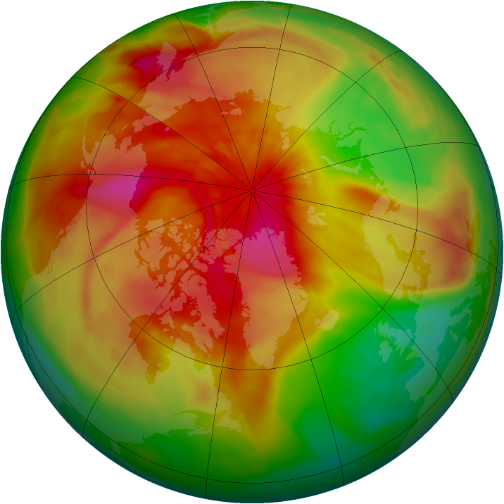 Arctic ozone map for 03 April 2015